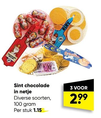 Aanbiedingen Sint chocolade in netje - Huismerk - Big Bazar - Geldig van 10/10/2022 tot 23/10/2022 bij Big Bazar