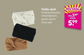 Aanbiedingen Teddy sjaal - Huismerk - Big Bazar - Geldig van 10/10/2022 tot 23/10/2022 bij Big Bazar