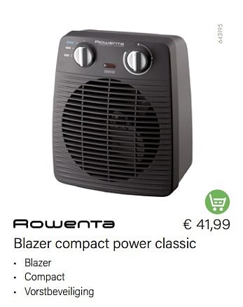 Aanbiedingen Rowenta blazer compact power classic - Rowenta - Geldig van 11/10/2022 tot 31/12/2022 bij Multi Bazar