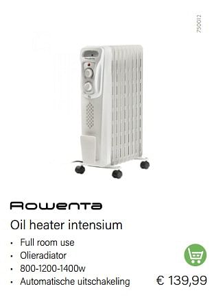 Aanbiedingen Rowenta oil heater intensium - Rowenta - Geldig van 11/10/2022 tot 31/12/2022 bij Multi Bazar