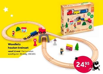 Aanbiedingen Woodlets houten treinset - Addo - Geldig van 01/10/2022 tot 05/12/2022 bij Intertoys