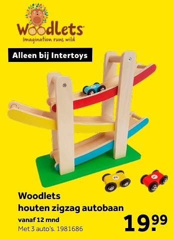Aanbiedingen Woodlets houten zigzag autobaan - Addo - Geldig van 01/10/2022 tot 05/12/2022 bij Intertoys