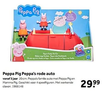 Aanbiedingen Peppa pig peppa’s rode auto - Hasbro - Geldig van 01/10/2022 tot 05/12/2022 bij Intertoys