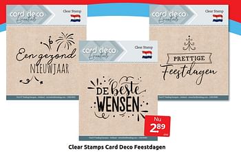 Aanbiedingen Clear stamps card deco feestdagen - Card Deco Essentials - Geldig van 15/10/2022 tot 25/10/2022 bij Boekenvoordeel