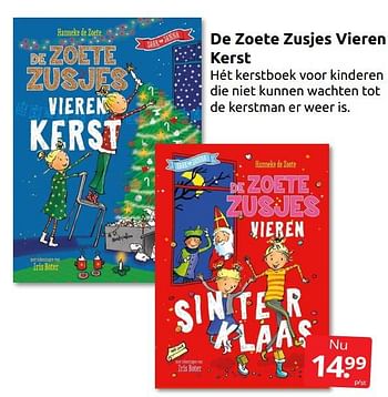Aanbiedingen De zoete zusjes vieren kerst - Huismerk - Boekenvoordeel - Geldig van 15/10/2022 tot 25/10/2022 bij Boekenvoordeel