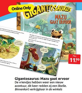 Aanbiedingen Gigantosaurus: mazu gaat ervoor - Huismerk - Boekenvoordeel - Geldig van 15/10/2022 tot 25/10/2022 bij Boekenvoordeel