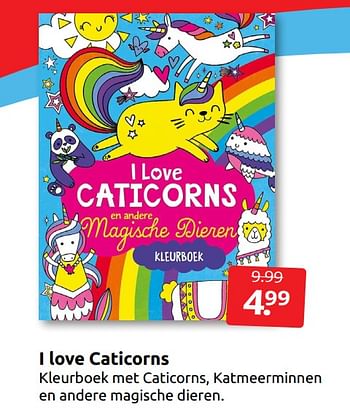 Aanbiedingen I love caticorns - Huismerk - Boekenvoordeel - Geldig van 15/10/2022 tot 25/10/2022 bij Boekenvoordeel