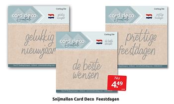 Aanbiedingen Snijmallen card deco feestdagen - Card Deco Essentials - Geldig van 15/10/2022 tot 25/10/2022 bij Boekenvoordeel