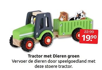 Aanbiedingen Tractor met dieren groen - Huismerk - Boekenvoordeel - Geldig van 15/10/2022 tot 25/10/2022 bij Boekenvoordeel