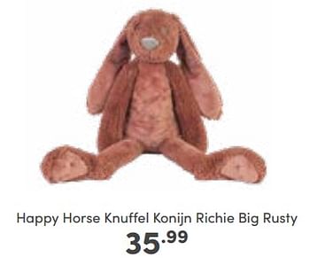 Aanbiedingen Happy horse knuffel konijn richie big rusty - Happy Horse - Geldig van 16/10/2022 tot 22/10/2022 bij Baby & Tiener Megastore