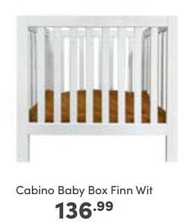 Aanbiedingen Cabino baby box finn wit - Cabino - Geldig van 16/10/2022 tot 22/10/2022 bij Baby & Tiener Megastore
