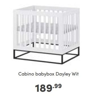 Aanbiedingen Cabino babybox dayley wit - Cabino - Geldig van 16/10/2022 tot 22/10/2022 bij Baby & Tiener Megastore