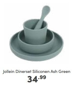 Aanbiedingen Jollein dinerset siliconen ash green - Jollein - Geldig van 16/10/2022 tot 22/10/2022 bij Baby & Tiener Megastore