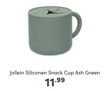 Aanbiedingen Jollein siliconen snack cup ash green - Jollein - Geldig van 16/10/2022 tot 22/10/2022 bij Baby & Tiener Megastore