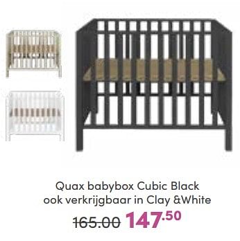 Aanbiedingen Quax babybox cubic black - Quax - Geldig van 16/10/2022 tot 22/10/2022 bij Baby & Tiener Megastore