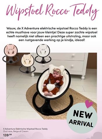 Aanbiedingen X adventure elektrische wipstoel rocco teddy - Xadventure - Geldig van 16/10/2022 tot 22/10/2022 bij Baby & Tiener Megastore