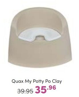 Aanbiedingen Quax my potty po clay - Quax - Geldig van 16/10/2022 tot 22/10/2022 bij Baby & Tiener Megastore