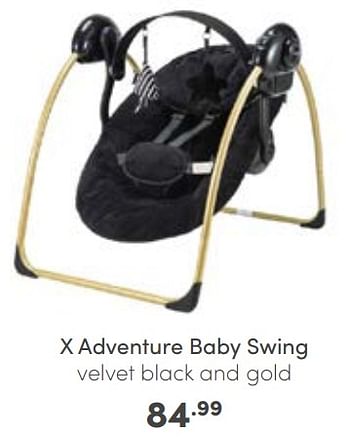 Aanbiedingen X adventure baby swing velvet black and gold - Xadventure - Geldig van 16/10/2022 tot 22/10/2022 bij Baby & Tiener Megastore