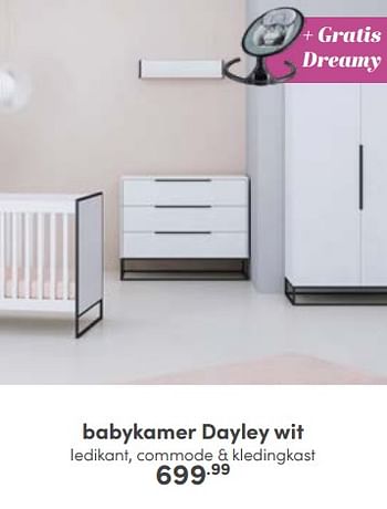 Aanbiedingen Babykamer dayley wit - Huismerk - Baby &amp; Tiener Megastore - Geldig van 16/10/2022 tot 22/10/2022 bij Baby & Tiener Megastore