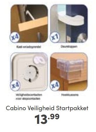 Aanbiedingen Cabino veiligheid startpakket - Cabino - Geldig van 16/10/2022 tot 22/10/2022 bij Baby & Tiener Megastore