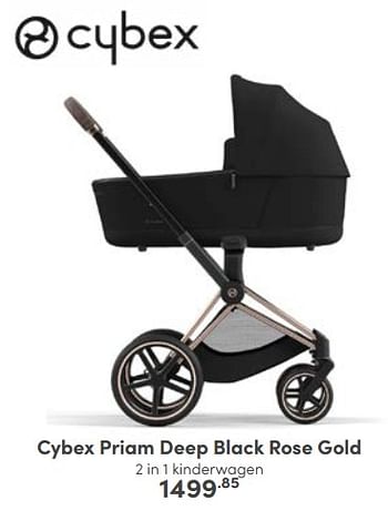 Aanbiedingen Cybex priam deep black rose gold 2 in 1 kinderwagen - Cybex - Geldig van 16/10/2022 tot 22/10/2022 bij Baby & Tiener Megastore