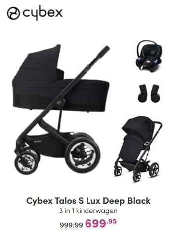 Aanbiedingen Cybex talos s lux deep black 3 in 1 kinderwagen - Cybex - Geldig van 16/10/2022 tot 22/10/2022 bij Baby & Tiener Megastore