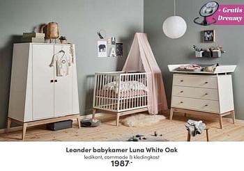 Aanbiedingen Leander babykamer luna white oak - Leander - Geldig van 16/10/2022 tot 22/10/2022 bij Baby & Tiener Megastore