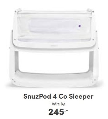 Aanbiedingen Snuzpod 4 co sleeper white - Snuzpod - Geldig van 16/10/2022 tot 22/10/2022 bij Baby & Tiener Megastore
