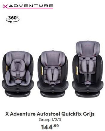 Aanbiedingen X adventure autostoel quickfix grijs - Xadventure - Geldig van 16/10/2022 tot 22/10/2022 bij Baby & Tiener Megastore