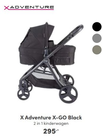 Aanbiedingen X adventure x-go black 2 in 1 kinderwagen - Xadventure - Geldig van 16/10/2022 tot 22/10/2022 bij Baby & Tiener Megastore