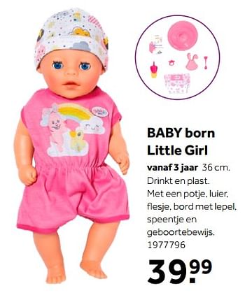 Aanbiedingen Baby born little girl - Baby Born - Geldig van 01/10/2022 tot 05/12/2022 bij Intertoys