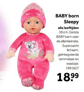 Aanbiedingen Baby born sleepy - Baby Born - Geldig van 01/10/2022 tot 05/12/2022 bij Intertoys
