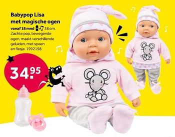 Aanbiedingen Babypop lisa met magische ogen - Huismerk - Intertoys - Geldig van 01/10/2022 tot 05/12/2022 bij Intertoys