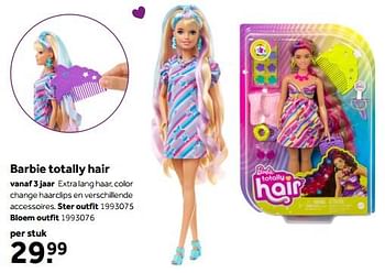 Aanbiedingen Barbie totally hair ster outfit - Mattel - Geldig van 01/10/2022 tot 05/12/2022 bij Intertoys