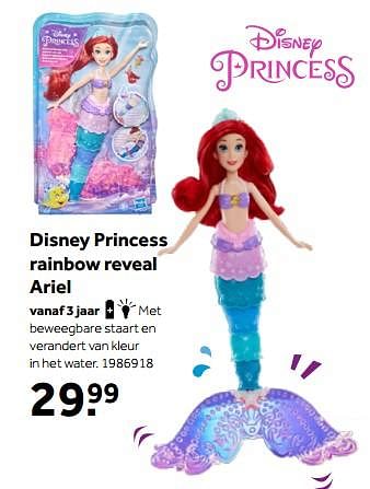 Aanbiedingen Disney princess rainbow reveal ariel - Hasbro - Geldig van 01/10/2022 tot 05/12/2022 bij Intertoys