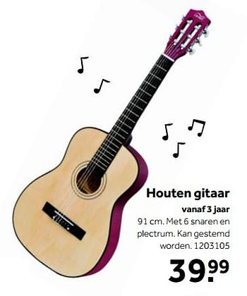 Aanbiedingen Houten gitaar - Huismerk - Intertoys - Geldig van 01/10/2022 tot 05/12/2022 bij Intertoys