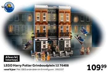 Aanbiedingen Lego harry potter grimboudplein 12 76408 - Lego - Geldig van 01/10/2022 tot 05/12/2022 bij Intertoys