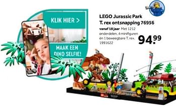Aanbiedingen Lego jurassic park t. rex ontsnapping 76956 - Lego - Geldig van 01/10/2022 tot 05/12/2022 bij Intertoys