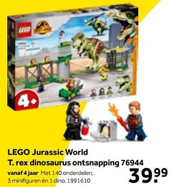 Aanbiedingen Lego jurassic world t. rex dinosaurus ontsnapping 76944 - Lego - Geldig van 01/10/2022 tot 05/12/2022 bij Intertoys
