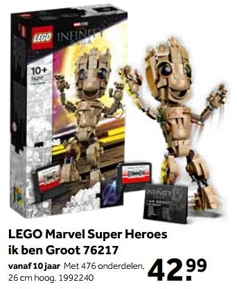 Aanbiedingen Lego marvel super heroes ik ben groot 76217 - Lego - Geldig van 01/10/2022 tot 05/12/2022 bij Intertoys