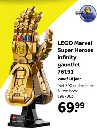 Aanbiedingen Lego marvel super heroes infinity gauntlet 76191 - Lego - Geldig van 01/10/2022 tot 05/12/2022 bij Intertoys