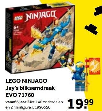 Aanbiedingen Lego ninjago jay’s bliksemdraak evo 71760 - Lego - Geldig van 01/10/2022 tot 05/12/2022 bij Intertoys