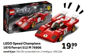 Aanbiedingen Lego speed champions 1970 ferrari 512 m 76906 - Lego - Geldig van 01/10/2022 tot 05/12/2022 bij Intertoys