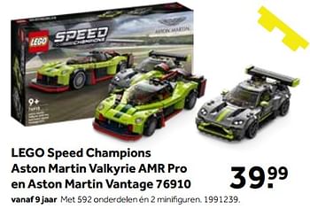 Aanbiedingen Lego speed champions aston martin valkyrie amr pro en aston martin vantage 76910 - Lego - Geldig van 01/10/2022 tot 05/12/2022 bij Intertoys