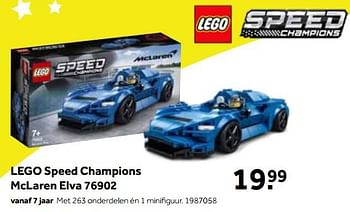 Aanbiedingen Lego speed champions mclaren elva 76902 - Lego - Geldig van 01/10/2022 tot 05/12/2022 bij Intertoys