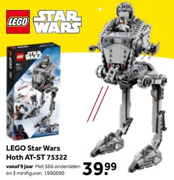 Aanbiedingen Lego star wars hoth at-st 75322 - Lego - Geldig van 01/10/2022 tot 05/12/2022 bij Intertoys