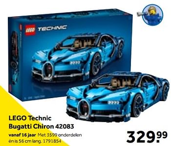 Aanbiedingen Lego technic bugatti chiron 42083 - Lego - Geldig van 01/10/2022 tot 05/12/2022 bij Intertoys