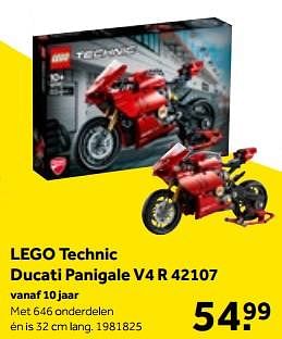 Aanbiedingen Lego technic ducati panigale v4 r 42107 - Lego - Geldig van 01/10/2022 tot 05/12/2022 bij Intertoys