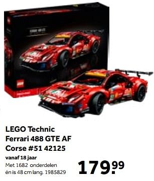 Aanbiedingen Lego technic ferrari 488 gte af corse #51 42125 - Lego - Geldig van 01/10/2022 tot 05/12/2022 bij Intertoys