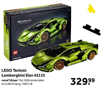 Aanbiedingen Lego technic lamborghini sian 42115 - Lego - Geldig van 01/10/2022 tot 05/12/2022 bij Intertoys